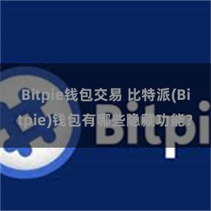 Bitpie钱包交易 比特派(Bitpie)钱包有哪些隐藏功能？