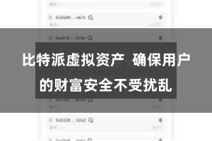 比特派虚拟资产  确保用户的财富安全不受扰乱