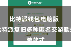 比特派钱包电脑版  比特派复旧多种匿名交游款式